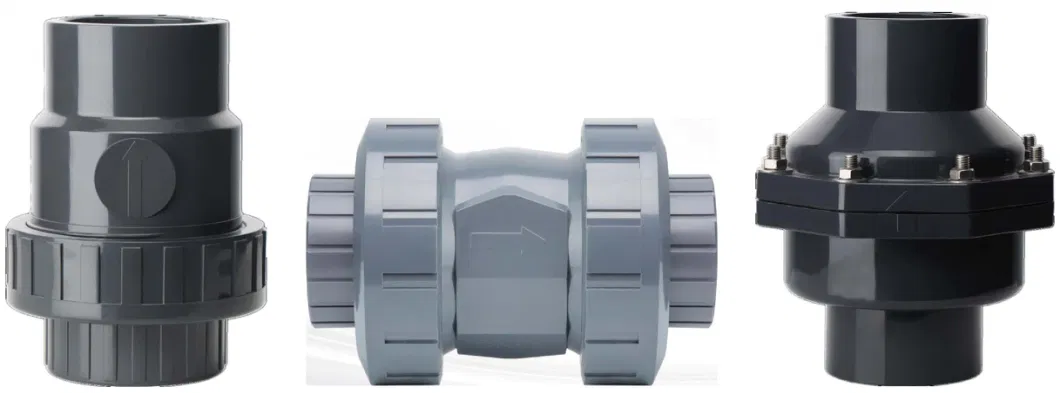 High Quality Plastic Check Valve PVC True Union Female Thread Check Valve PVC Double Union Flanged End Connection Check Valve UPVC Swing Check Valve